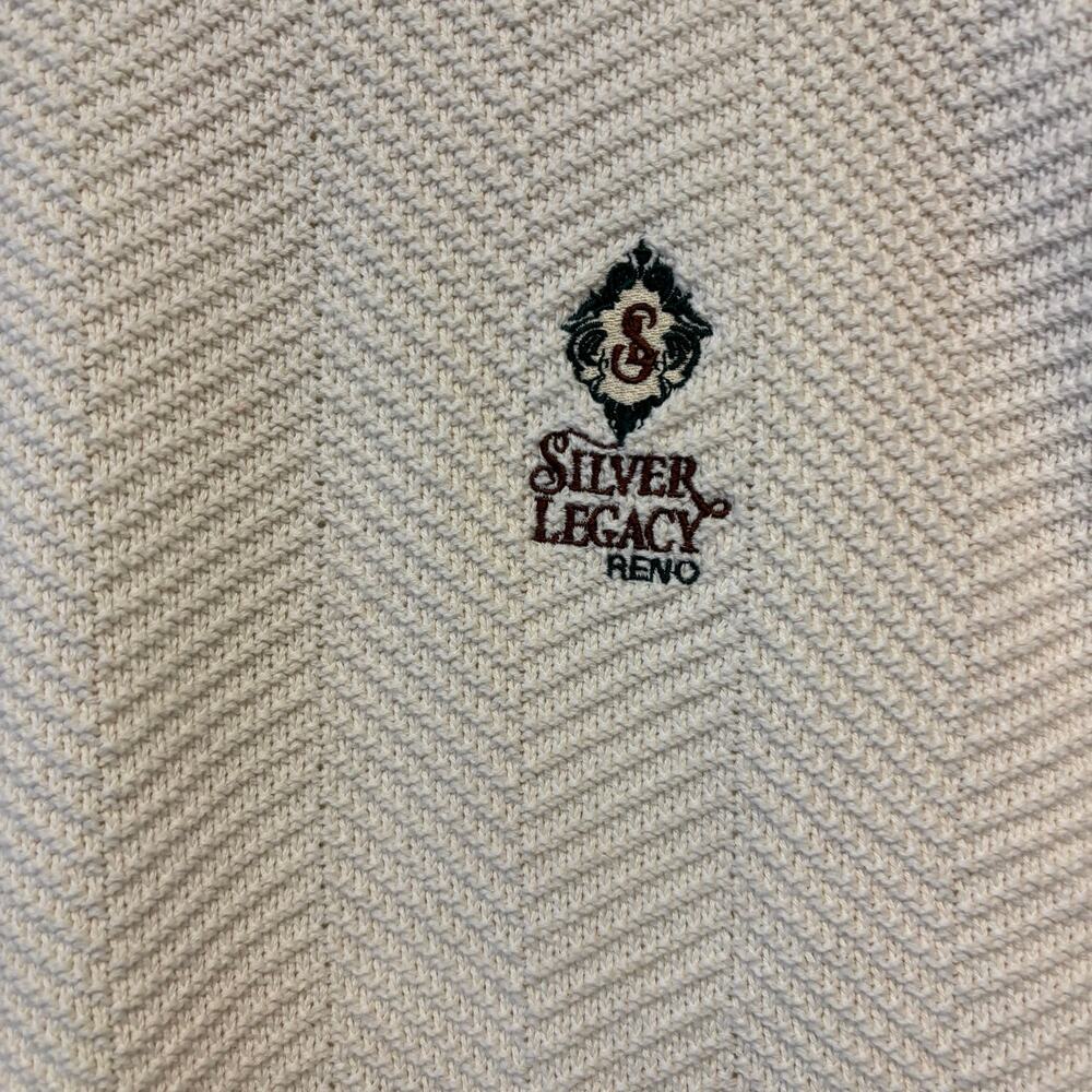 Vintage Andrew Rohan Silver Legacy Reno Fisherman Sweater USA Cotton Large Heavy